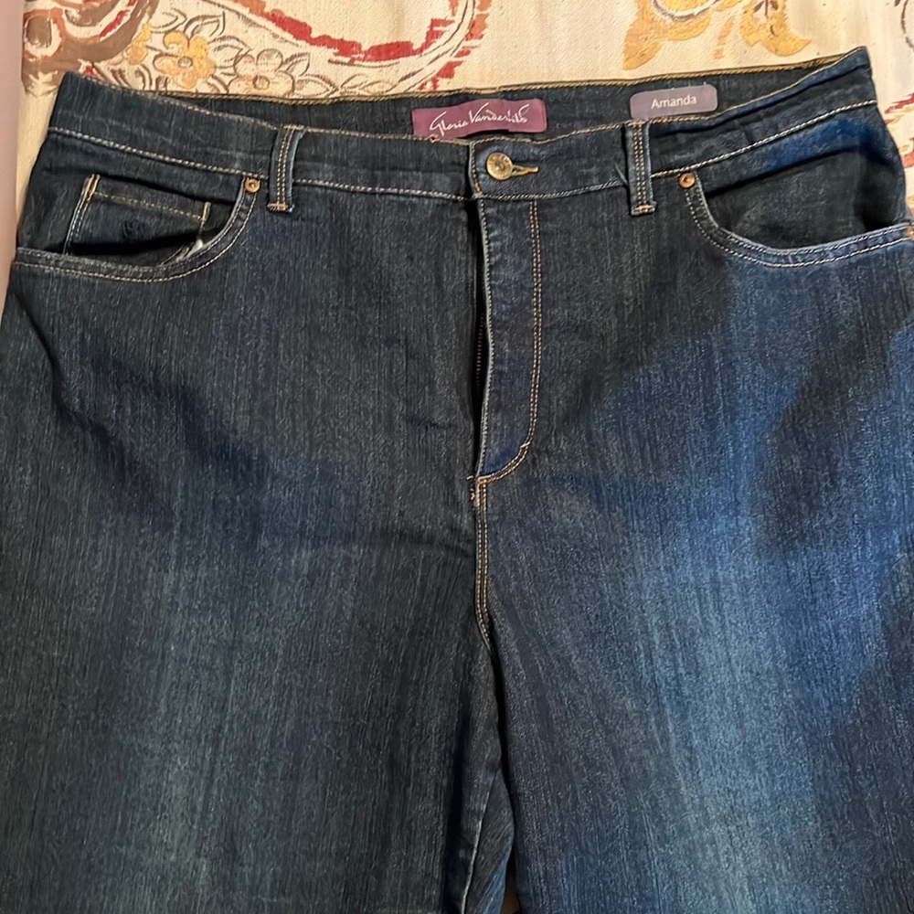 Gloria Vanderbilt AMANDA deep blue denim jeans Size 18